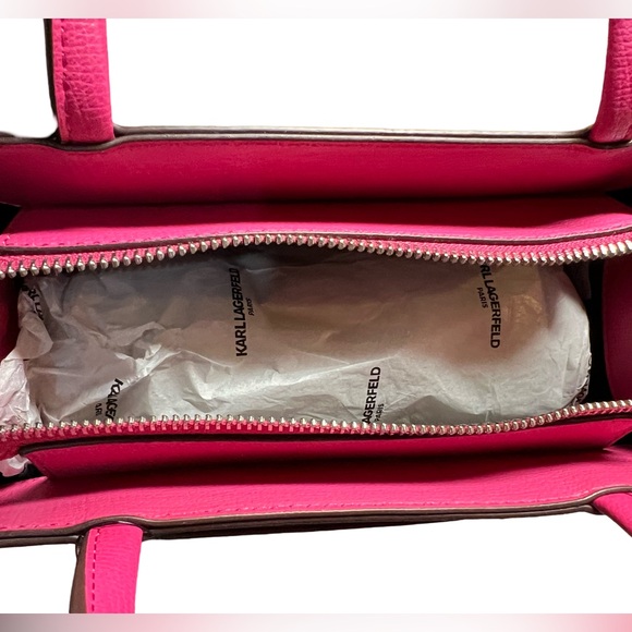 Karl Lagerfeld NWT Amazing Fun Pink Maybelle Satchel Top Handle Crossbody (P033) - Picture 11 of 13